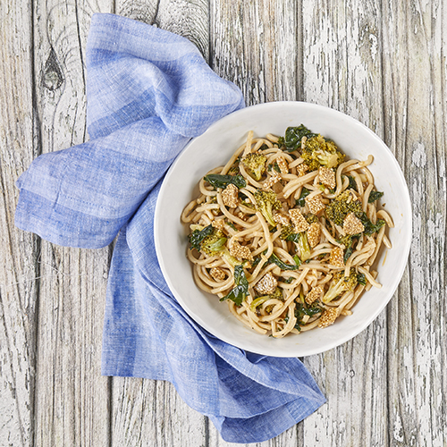 Cold Sesame Noodles with Broccoli & Kale